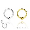 316L SURGICAL STEEL CAPTIVE BEAD HINGED SEGMENT RING FOR SEPTUM, HELIX, TRAGUS, CAPTIVE