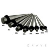 BLACK COLOR PVD PLATED OVER 316L SURGICAL STEEL TAPER WITH O-RINGS