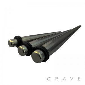 BLACK COLOR PVD PLATED OVER 316L SURGICAL STEEL TAPER WITH O-RINGS
