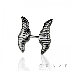 HORN SHAPE 316L SURGICAL STEEL STEEL CARTILAGE BARBELL