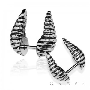 HORN SHAPE 316L SURGICAL STEEL STEEL CARTILAGE BARBELL