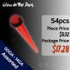 54PCS OF RED GLOW IN THE DARK ACRYLIC TAPER WITH O-RINGS PACKAGE