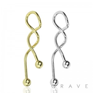 316L SURGICAL STEEL TWISTED SPIRAL BARBELL INDUSTRIAL