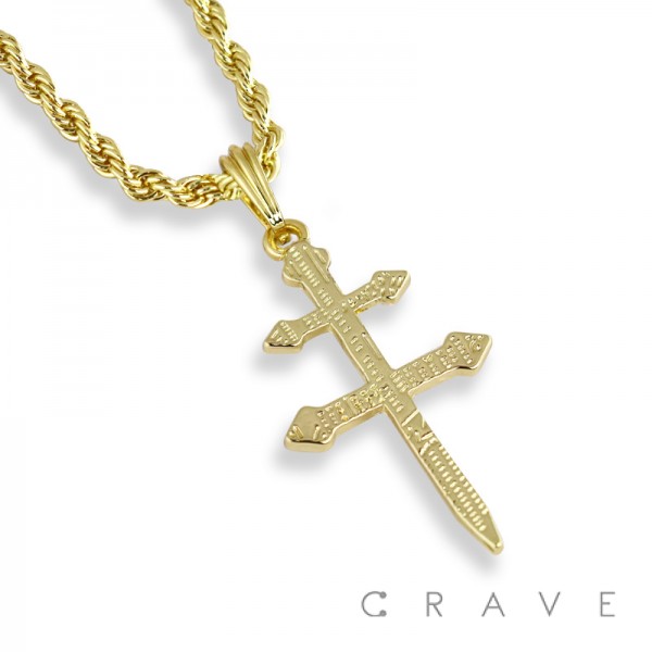 CROSS SWORD PENDANT WITH ROPE CHAIN