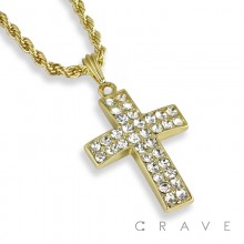28*42MM CROSS PENDANT WITH ROPE CHAIN