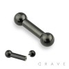 INTERNALLY THREADED BLACK PVD 316L SURGICAL STEEL BARBELL 
