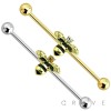 BUMBLE BEE CENTER GOLD PLATED 316L SURGICAL STEEL INDUSTRIAL BARBELL