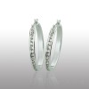 PAIR OF 18K GOLD PLATED SURGICAL STEEL CUBIC ZIRCONIA HOOP OMEGA EARRING