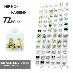 72 PAIRS OF ASSORTED HIP HOP STUD EARRING TRAY