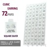 72 PAIRS OF CLEAR SQUARE CZ STUD EARRINGS TRAY