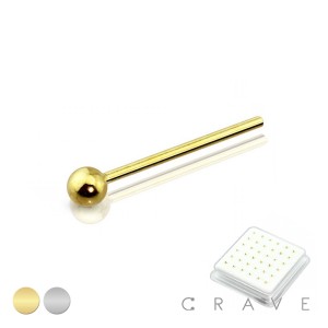 36PCS OF 925 STERLING SILVER PLAIN SINGLE BALL NOSE PIN PACKAGE