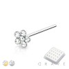 20 PCS OF  PLATED 925 STERLING SILVER NOSE PIN WITH FLOWER CLEAR GEM