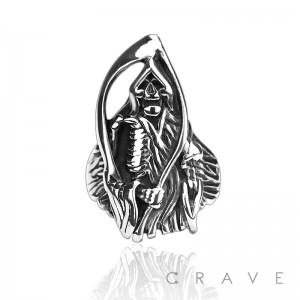 STAINLESS STEEL GRIM REAPER RING