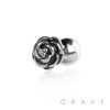 316L SURGICAL STEEL ROSE CARTILAGE/TRAGUS BAR (FLOWER)