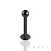 BLACK PVD PLATED OVER 316L SURGICAL STEEL LABRET/MONROE WITH BALL