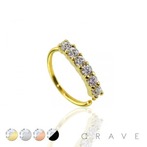 6 CZ SIDE-STUDDED ANNEALED BRASS HOOP