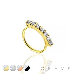 7 CZ SIDE-STUDDED ANNEALED BRASS HOOP