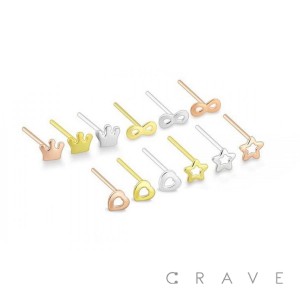 925 STERLING SILVER DESIGN TOP NOSE PIN