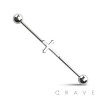 CROSS CENTERED 316L SURGICAL STEEL INDUSTRIAL BARBELL