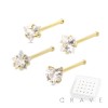 20PCS OF TRIANGLE, STAR, HEART, SQUARE CZ GOLD PLATED 925 STERLING SILVER NOSE BONE