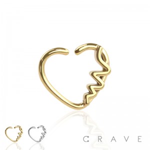 HEART BEAT PULSE LEFT & RIGHT HEART EAR CARTILAGE/TRAGUS/DAITH RINGS