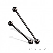 BLACK PVD PLATED OVER 316L SURGICAL STEEL BARBELL WITH BALL