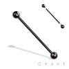 INTERNALLY THREADED BLACK PVD 316L SURGICAL STEEL BARBELL 
