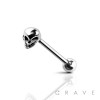 SKULL END 316L SURGICAL STEEL TONGUE BARBELL