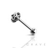 STAR SKULL END 316L SURGICAL STEEL TONGUE BARBELL
