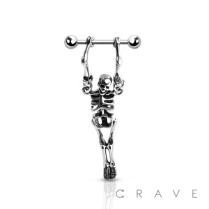 HANGING SKELETON 316L SURGICAL STEEL NIPPLE SHIELD