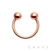 ROSE GOLD PLATED OVER 316L SURGICAL STEEL HORSESHOE WITH BALLS
