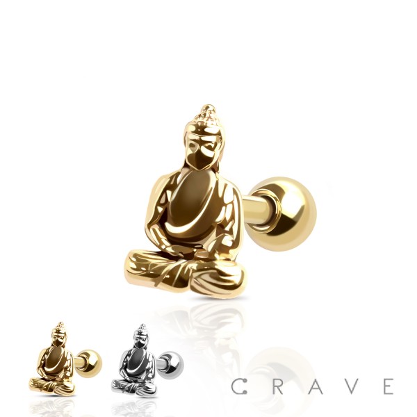 BUDDHA 316L SURGICAL STEEL CARTILAGE BARBELL
