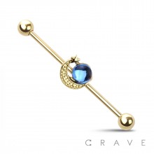MOON AND STAR BLUE PLANET INDUSTRIAL BARBELL