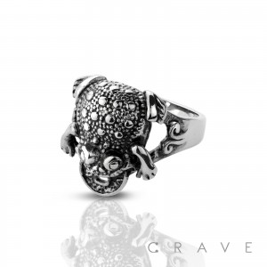 STAINLESS STEEL TOAD FROG REPTILE SKULL RING