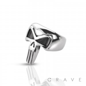 STAINLESS STEEL SKULL BIKER RING