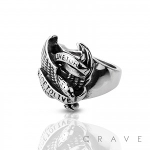 STAINLESS STEEL EAGLE SKULL RING