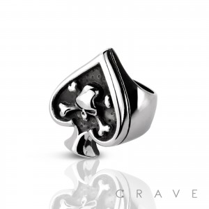 STAINLESS STEEL DEATH SKULL POSION HEART BOTTLE RING