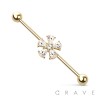 CZ FLOWER 316L SURGICAL STEEL INDUSTRIAL BARBELL