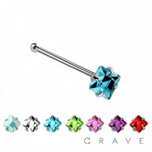 36PCS OF PRONG SET SQUARE CZ 925 STERLING SILVER MIXED COLOR NOSE BONE PACKAGE