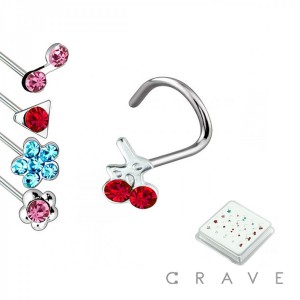 20PCS OF MIXED DESIGN 925 STERLING SILVER MIXED COLOR NOSE FISH HOOK PACKAGE