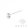 925 STERLING SILVER PRONG SET ALL CLEAR ROUND CZ NOSE PACKAGE