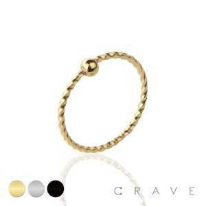 SWIRL TWIST 316L SURGICAL STEEL CAPTIVE BEAD RING 