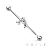 DOLPHIN WITH CZ 316L SURGICAL STEEL INDUSTRIAL BARBELL (SUMMER)