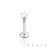 INTERNALLY THREADED STAR TOP 316L SURGICAL STEEL LABRET, MONROE, CARTILAGE STUDS