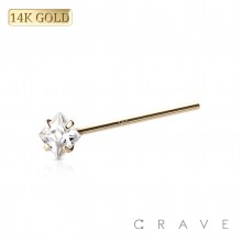 14K Gold NOSE FISHTAIL WITH SQUARE PRONG SET