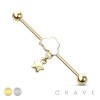 CLOUD WITH STAR DANGLE 316L SURGICAL STEEL INDUSTRIAL BARBELL