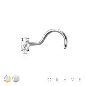 316L SURGICAL STEEL STAR MARQUISE PRONG SET FISH HOOK 