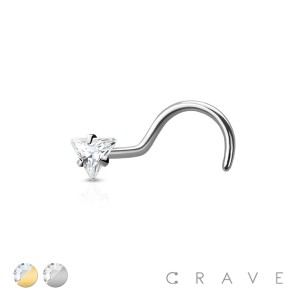 316L SURGICAL STEEL TRIANGLE SHAPE PRONG SET FISH HOOK 