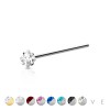 316L SURGICAL STEEL NOSE FISHTAIL WITH SQUARE SHAPE PRONG SET