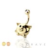 CUTE PIG 316L SURGICAL STEEL NAVEL RING (ANIMAL)